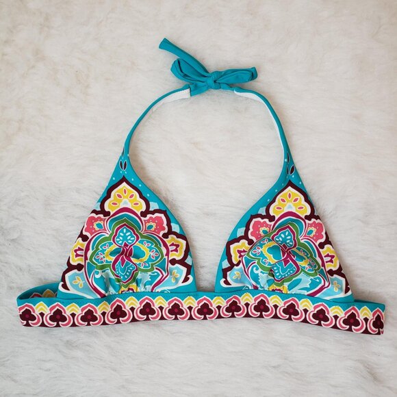 Victoria's Secret Small Beach Sexy Turquoise Caribe Floral Boho Bikini Swim Suit - Picture 4 of 16